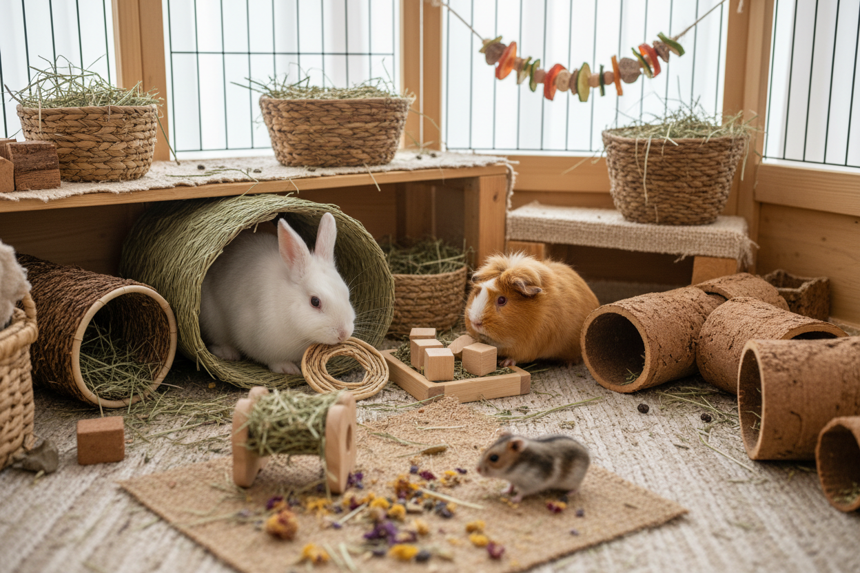 Simple Enrichment Ideas for Rabbits, Guinea Pigs, and Hamsters