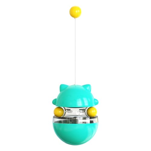 Interactive Cat Toy for Indoor Cats Wobble Treat Dispenser Ball (Blue) - color: Blue