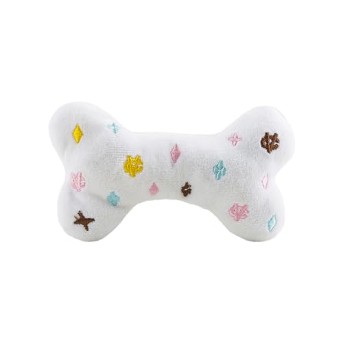 Haute Diggity Dog Chewy Vuiton Bone Plush Dog Toy, Designer Parody Toy - color: White Bone, size: Small