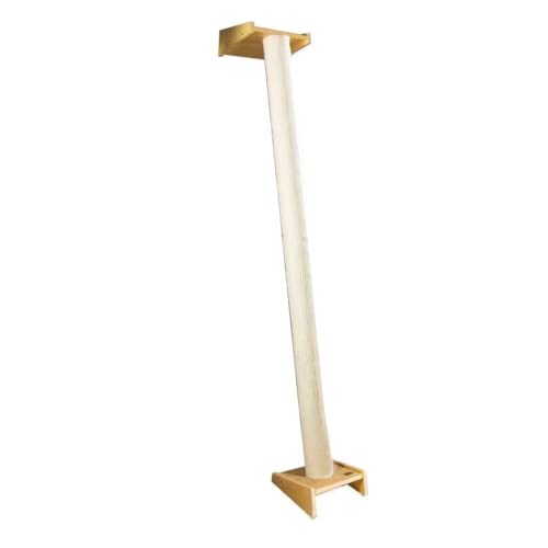 SHENGOCASE Modern 78.7“ Tall Leaning Cat Tree Tower Scratching Post Pillar with Bed Perch, Wall Mounted Cat Shelves for Window (Sisal Cover) - color: White A