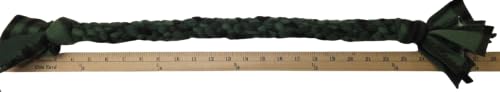 Dog Puppy Tug Pull Toy Rope Play Durable Interactive Entertaining Heavy Duty Fleece Square Braid by Knots SO Fast (Green) - color: Green