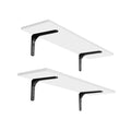 DINZI LVJ Long Wall Shelves, 23.6Inch Wooden Wall Mounted Shelves, Set of 2 - color: White, size: 23.6 Inch