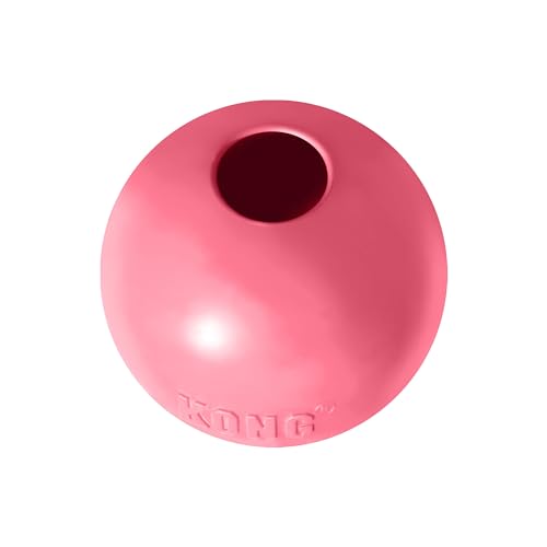 KONG Puppy Ball with Hole, Natural Rubber Teething Toy, Small Puppies, Pink - color: Pink, size: Small (Pack of 1)