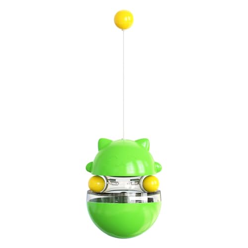 Interactive Cat Toy for Indoor Cats Wobble Treat Dispenser Ball (Green) - color: Green