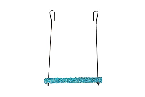 PENN-PLAX Bird-Life Trimmer Plus Cement & Metal Swing – Naturally Trims Nails & Beak – Great for Parakeets, Cockatiels, Finches, and Other Small Birds – Small Size - size: No Size