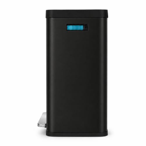 Home Zone Living 19 Gallon Kitchen Trash Can with Dual Compartments - color: Black, size: 19 Gallon