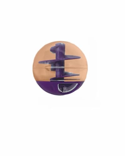 Spiral Pet Treat Dispenser Ball Toy for Cats, Adjustable Portion Puzzle Slow Feeder, Interactive Cat Treat Ball, Bite Resistant Self Entertainment IQ Toy for Indoor Kitten Training Mental Stimulation - color: purple