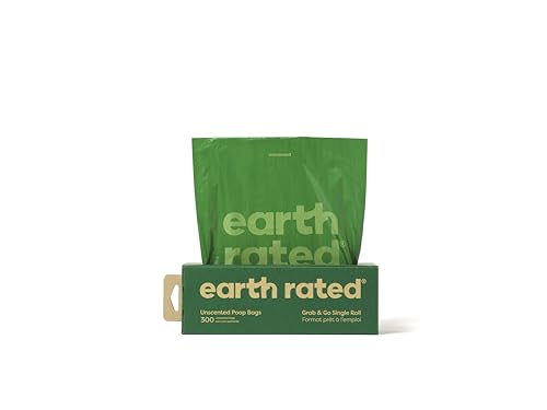 Earth Rated Dog Poop Bags on a Roll, Grab and Go, 300 Bags, Unscented - size: 300 Bags, style: Unscented