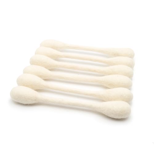 Glaciart One Swabs Cat Toys with Catnip - 6 Pk | Durable for Chew, Cute Cat Toys Interactive Kitty for Boredom, Exercise, & Play | Filled w/Organic Catnip for Anxiety & as Digestive Aid | Gift Idea - color: White Swabs, size: Regular