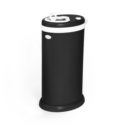 Ubbi Stainless Steel Diaper Pail, No Special Bag, Odor-Locking, Matte Black - color: Matte Black