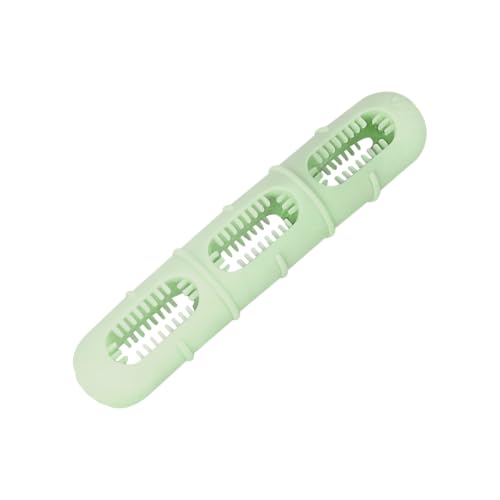 Sausage-Shaped Dog Chew Toy with Teeth Cleaning Bristles (Green) - color: Green