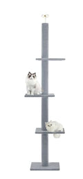Max & Marlow 95-108" Floor to Ceiling Cat Tree for Indoor Cats, Light Grey - color: Light Grey