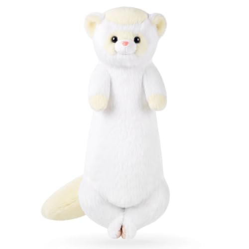 20.5 Inch Ferret Plush Stuffed Animal Long Cute Ferrets Pillow Soft Doll Stuffed Cute Toys Animal Lover Gift Kid Birthday Holiday Party Favor(White Ferret) - style: White Ferret