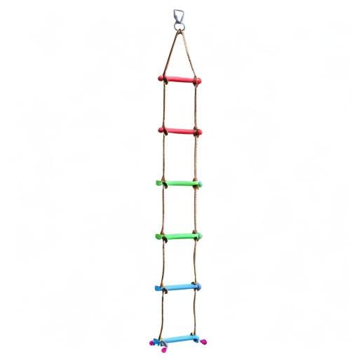 Rainbow Craft 6.6FT Ninja Rope Ladder, PP Material, Kids Obstacle Course