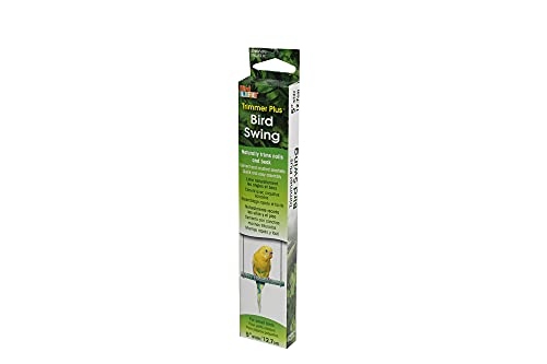 PENN-PLAX Bird-Life Trimmer Plus Cement & Metal Swing – Naturally Trims Nails & Beak – Great for Parakeets, Cockatiels, Finches, and Other Small Birds – Small Size - size: No Size