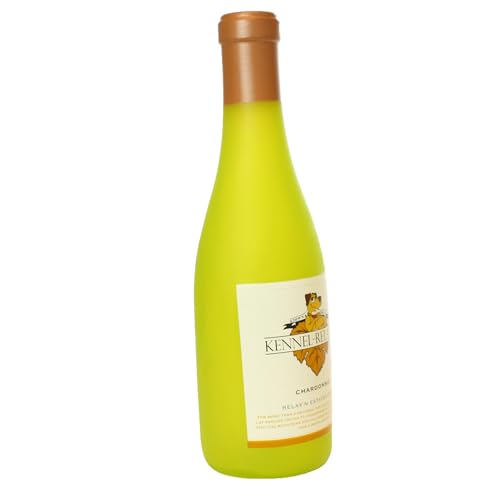 SILLY SQUEAKERS Tuffy Kennel Relaxin Wine Bottle Dog Toy: Squeaky Dog Toy, Washable and Floats, Vinyl Construction - color: Yellow Kennel Relaxin Wine Bottle