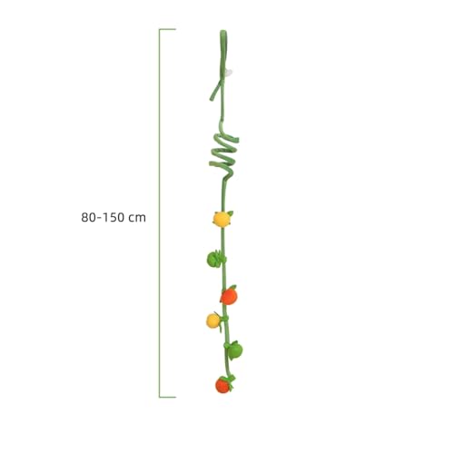 3Pcs Cat Spring Toys with Ball ，Fruit Design， Hanging Kitten Toys Pets ，Interactive Toy Cat Ball Toys with Bell ，Long Tail Elastic Soft Plush Cat Toys for Indoor Kitten and Cats (Fruit, 3pcs) - color: Fruit, size: 3pcs