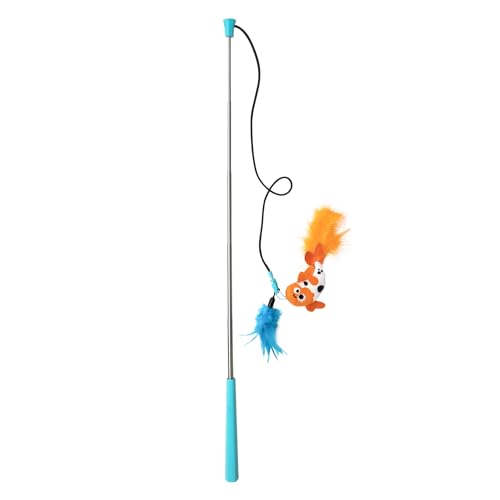 Mad Cat Playing Koi Retractable Feather Wand Cat Toy with Telescopic Handle - style: Playing Koi