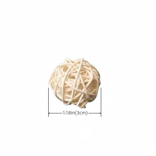 HANZE Bird Mirror Swing with Rattan Ball, Natural Wood Parrot - 2 Pack - color: 2 Pack