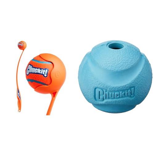Chuckit! High Bounce & Launcher Bundle (Large 60-100 lbs): Pounds Sport Launcher 26-inch & High-Bounce Ball Large (3 Inch)