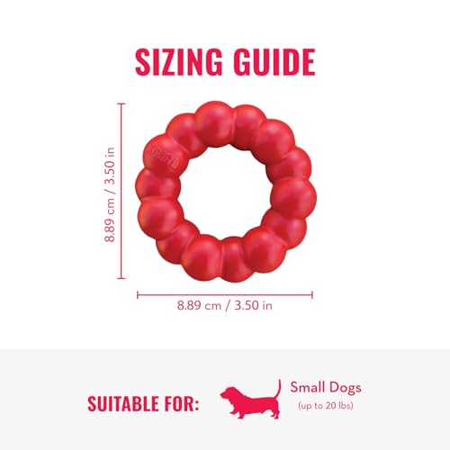 KONG Ring and Goodie Ribbon, Durable Rubber Dog Toys, for Small Dogs - size: Small