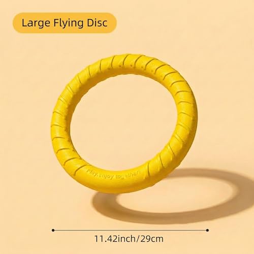 Dog Toys, Dog Chew Toys for Aggressive Chewers,Flying Discs for Medium/Large Breeds. Floating Dog Ring Toys for Throwing, Catching, Grabbing. (Large) - size: Large