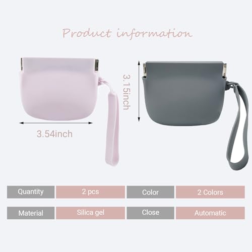 Silicone Dog Treat Pouch Portable Snack Pouch (Pink & Grey) - color: Pink & Grey