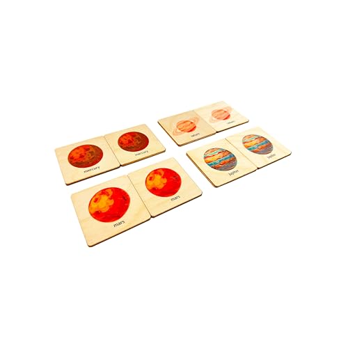 Montessori Wooden Space Memory Game, Solar System Matching Cards, Homeschool Preschool Kindergarten Activity, First Birthday Gift, Flashcard for Toddlers, Niece Gift, Preschool Materials (4.5x4.5cm) - size: 1.8x1.8"(4.5x4.5cm), style: Spaces