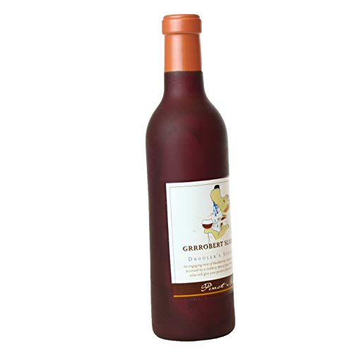 SILLY SQUEAKERS Tuffy 2 Pack Grrrobert Slobbery Wine Bottle Dog Toys: Squeaky Dog Toy, Washable and Floats, Vinyl Construction - color: 2PK Red Groobert Slobbery Wine Bottle