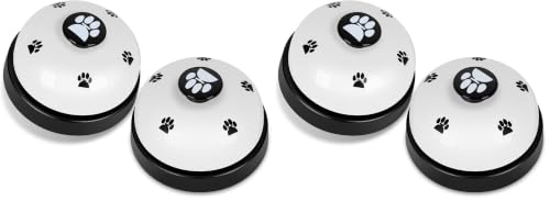 JEXCULL Pet Training Bells, 4 Pack Dogs Bell for Door Potty Training and to Ring to Go Outside Communication Device Dog AgilityTraining Equipment Interactive Toys (White) - size: Small (Pack of 2)