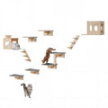 VEVOR Wall Mounted Cat Shelves, Cat Wall Shelves and Perches with Jumping Boards, Cat Beds, Hammocks & Cat Tree, Cat Furniture and Shelves up to 40 lbs for Sleeping, Playing, Climbing, Set of 9 - size: Set of 9, style: Free
