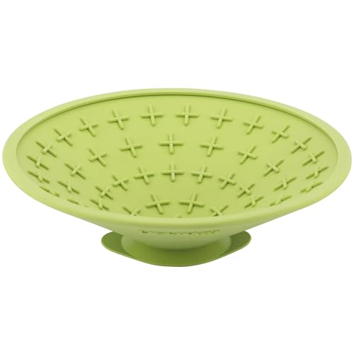 LickiMat Splash Slow Feeder Bowl Lick Mat for Dogs, Green - color: Green