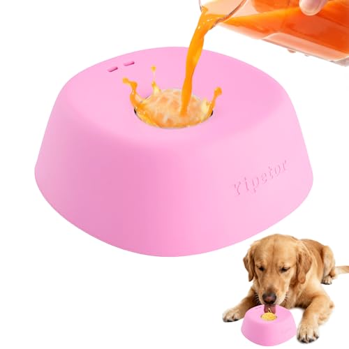Yipetor Dog Lick Bowl, Rolled Ball-in Slow Feeder Enrichment Puzzle Toys - color: pink