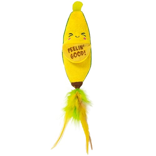 Catstages Kicker Peelin' Good Banana Dental Cat Toy with Catnip, 8" - color: Banana Kicker