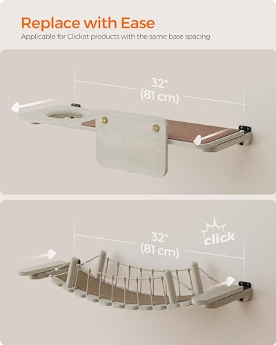 Feandrea Cat Wall Furniture, Set of 1, Replaceable Washable Parts