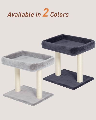 19" Small Cat Tree with Scratching Post for Indoor Cats with Perch - color: Dark Gray