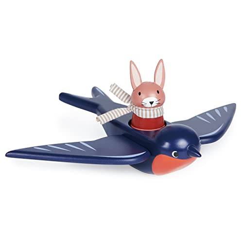 Tender Leaf Toys - Swifty Bird - Solid Wood Bird Toy with Removeable Bunny Character - Open-Ended Play Toy for Toddler Boys and Girls - Explore Role-Play and Imagination - Age 3+