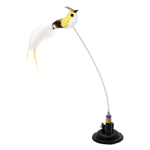 Playology Cat Toys - Suction Cup Bird - Interactive Cat Toy for Indoor Cats