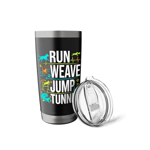 Run Weave Jump Tunnel Dog Agility Stainless Steel Insulated Tumbler - color: Black