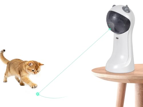 TBTeek Automatic Cat Toy Green Light, 5 Fun Patterns, 4 Speed Modes - color: Green Light-9146 White