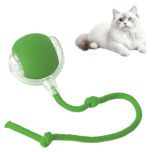 Cat Toy, 360° Automatic Rolling Smart Pet Ball Toys, Motion-Activated, Rechargeable, Four Modes, Three Speed Adjustment, Solve Your Cat's Boredom in Seconds (Green) - color: Green