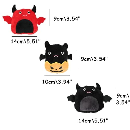 3-Pack Halloween Catnip Plush Toys Set - Devil, Bat, and Pumpkin Designs with Crinkle Paper for Interactive Play, Perfect Halloween Cat Toys