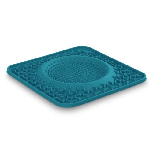 Messy Mutts Lick Bowl Mat, 10 Inch, Slow Feeder for Dogs Cats, Blue - color: Blue, size: 10" x 10" - Not Framed