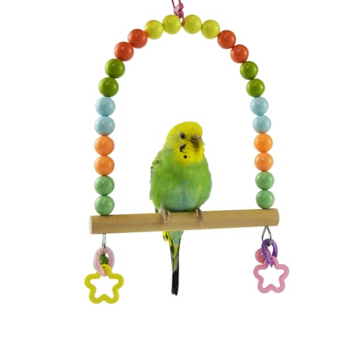 Large Birds Swings Perch, Parakeets Chewing Toy Bird Cage Wooden Stands