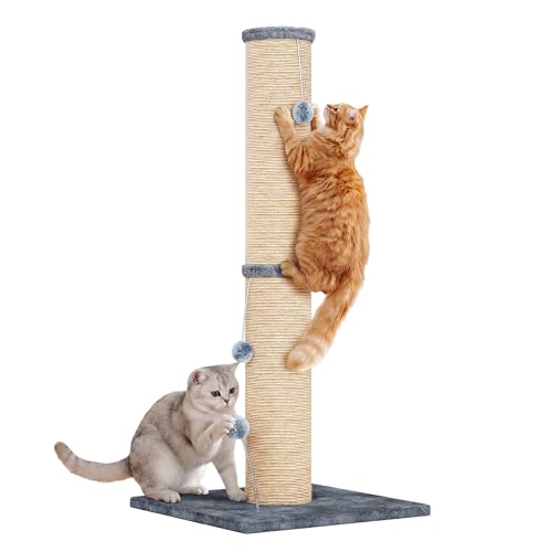 LIKIMIO 41.7" Cat Scratching Post for Large Cats with 6.2" Sisal Pole