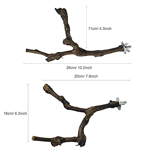 4PCS Bird Perch Natural Grape Stick Bird Standing Stick Grapevine - color: 4PCS Natural Grape Stick