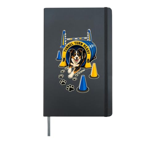 TUNNEL TURN READY Dog Agility Course, Training, Jump Bar Hardcover Journal, Black