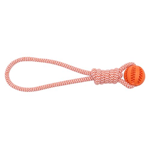 Mira's Pocket Indestructible Chew Toy for Aggressive Chewers - Durable Rubber Dog Teething Ball with Rope, Boredom Relief Puppy Toys (Blue, Small) (Orange, Large) - color: Orange, size: Large