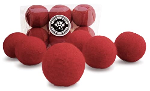 Wool Cat Toys, Felt Toy Balls, Red, 6PCS - color: Red