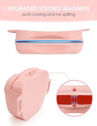 heouvo 1.67 Cup Dog Treat Pouch with Training Clicker (Pink) - color: Pink